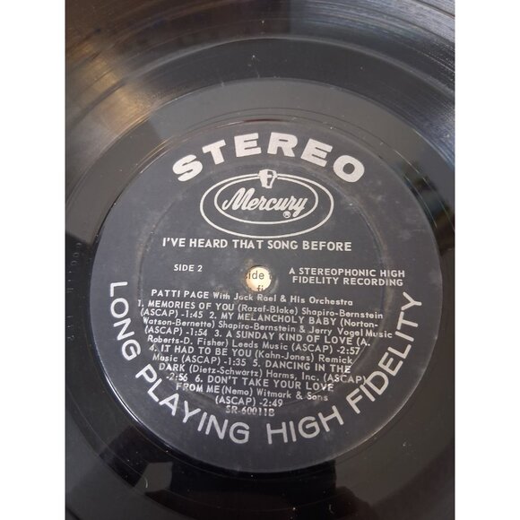Patti Page I've Heard that Song Before Vinyl Record SR 60011 1958 LP Mercury VG+ - Picture 6 of 12